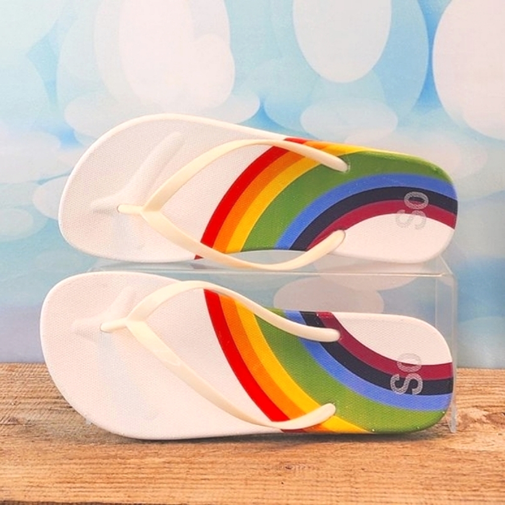 SO – Flip-flop shoes, rainbow, size L 9/10